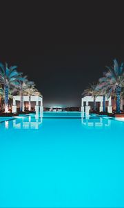 Preview wallpaper pool, water, palm trees, rest, luxury