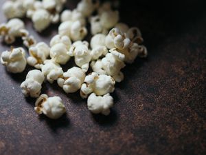 Preview wallpaper popcorn, corn, bowl, table