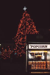 Preview wallpaper popcorn, glare, bokeh, christmas, new year, tree, winter