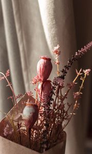 Preview wallpaper poppy, bouquet, flowers, dry