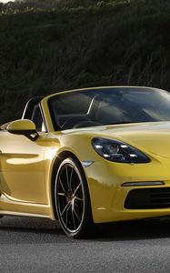 Preview wallpaper porsche, 718, boxster, convertible, yellow