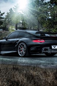 Preview wallpaper porsche, 911, carrera, turbo, side view, black