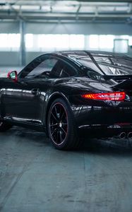 Preview wallpaper porsche, 911, carrera, black, side view