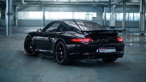 Preview wallpaper porsche, 911, carrera, black, side view