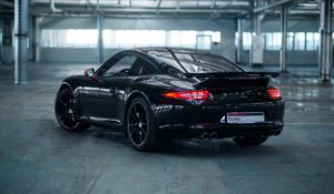 Preview wallpaper porsche, 911, carrera, black, side view