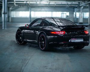 Preview wallpaper porsche, 911, carrera, black, side view