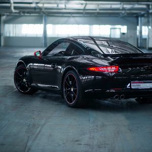 Preview wallpaper porsche, 911, carrera, black, side view