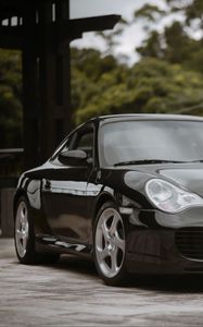 Preview wallpaper porsche 911 carrera 4s, porsche, car, black, sports car, front view