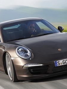 Preview wallpaper porsche, 911, carrera, 4s, brown, coupe