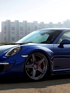 Preview wallpaper porsche 911, carrera, blue, side view