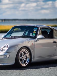 Preview wallpaper porsche 911, carrera, gray, side view