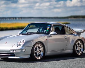 Preview wallpaper porsche 911, carrera, gray, side view