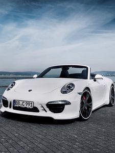 Preview wallpaper porsche, 911, carrera s, white, convertible