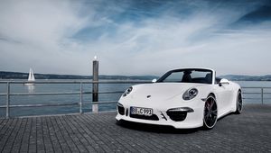 Preview wallpaper porsche, 911, carrera s, white, convertible