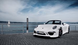 Preview wallpaper porsche, 911, carrera s, white, convertible