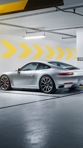 Preview wallpaper porsche, 911, carrera s, silver, side view