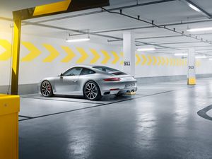 Preview wallpaper porsche, 911, carrera s, silver, side view