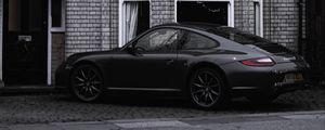 Preview wallpaper porsche 911 carrera s, porsche, car, sports car, black, side view