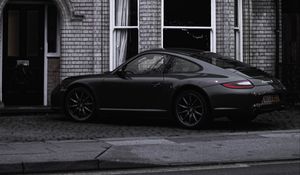 Preview wallpaper porsche 911 carrera s, porsche, car, sports car, black, side view