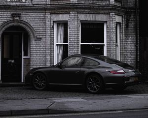 Preview wallpaper porsche 911 carrera s, porsche, car, sports car, black, side view