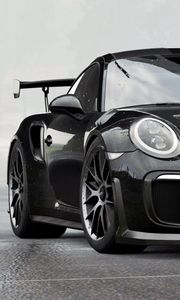 Preview wallpaper porsche 911 gt2 rs, porsche 911, porsche, sports car, race, black