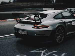 Preview wallpaper porsche 911 gt2 rs, porsche, sports car, car, spoiler