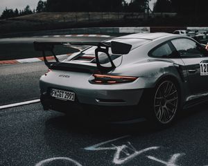 Preview wallpaper porsche 911 gt2 rs, porsche, sports car, car, spoiler