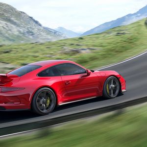 Preview wallpaper porsche 911 gt3, auto, car, cars, mountains, speed