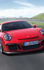 Preview wallpaper porsche 911 gt3, auto, car, cars, rotate, red