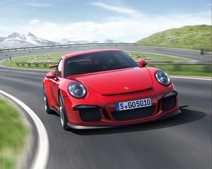 Preview wallpaper porsche 911 gt3, auto, car, cars, rotate, red