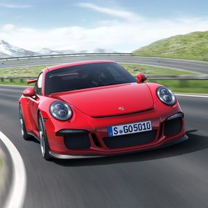 Preview wallpaper porsche 911 gt3, auto, car, cars, rotate, red