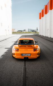 Preview wallpaper porsche 911 gt3 rs, porsche, car, orange, back view