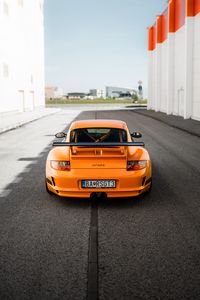 Preview wallpaper porsche 911 gt3 rs, porsche, car, orange, back view