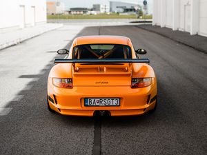 Preview wallpaper porsche 911 gt3 rs, porsche, car, orange, back view