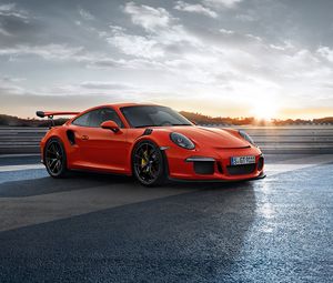 Preview wallpaper porsche, 911, gt3rs, side view, red