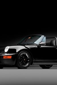 Preview wallpaper porsche 911, porsche, america roadster, 1992, black, convertible