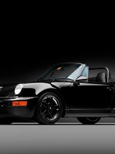 Preview wallpaper porsche 911, porsche, america roadster, 1992, black, convertible