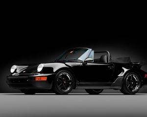 Preview wallpaper porsche 911, porsche, america roadster, 1992, black, convertible