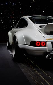 Preview wallpaper porsche 911, porsche, car, white, sportscar, rear view