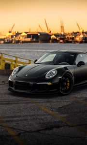 Preview wallpaper porsche 911, porsche, car, sportscar, black, side view