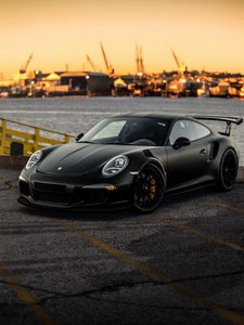 Preview wallpaper porsche 911, porsche, car, sportscar, black, side view