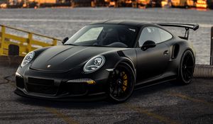 Preview wallpaper porsche 911, porsche, car, sportscar, black, side view