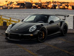 Preview wallpaper porsche 911, porsche, car, sportscar, black, side view