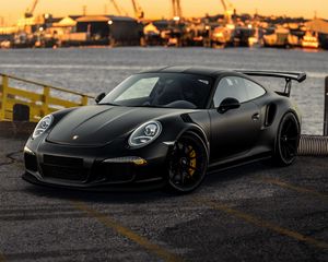 Preview wallpaper porsche 911, porsche, car, sportscar, black, side view