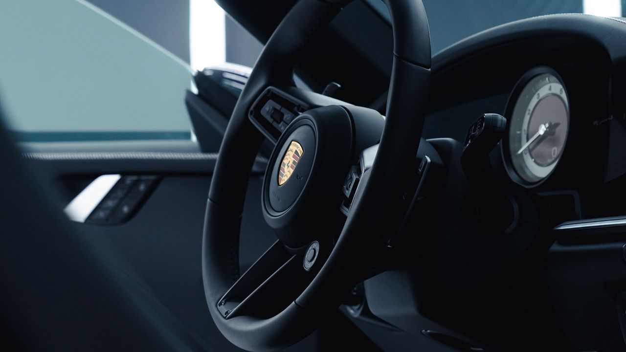 Wallpaper porsche 911, porsche, car, steering wheel, interior