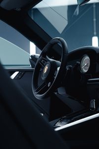 Preview wallpaper porsche 911, porsche, car, steering wheel, interior