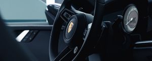 Preview wallpaper porsche 911, porsche, car, steering wheel, interior