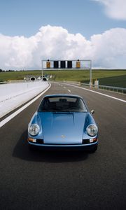 Preview wallpaper porsche 911, porsche, car, front view, road