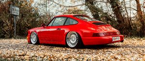 Preview wallpaper porsche 911, porsche, car, sports car, red, old, side view