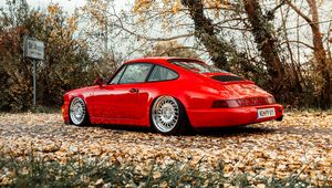 Preview wallpaper porsche 911, porsche, car, sports car, red, old, side view